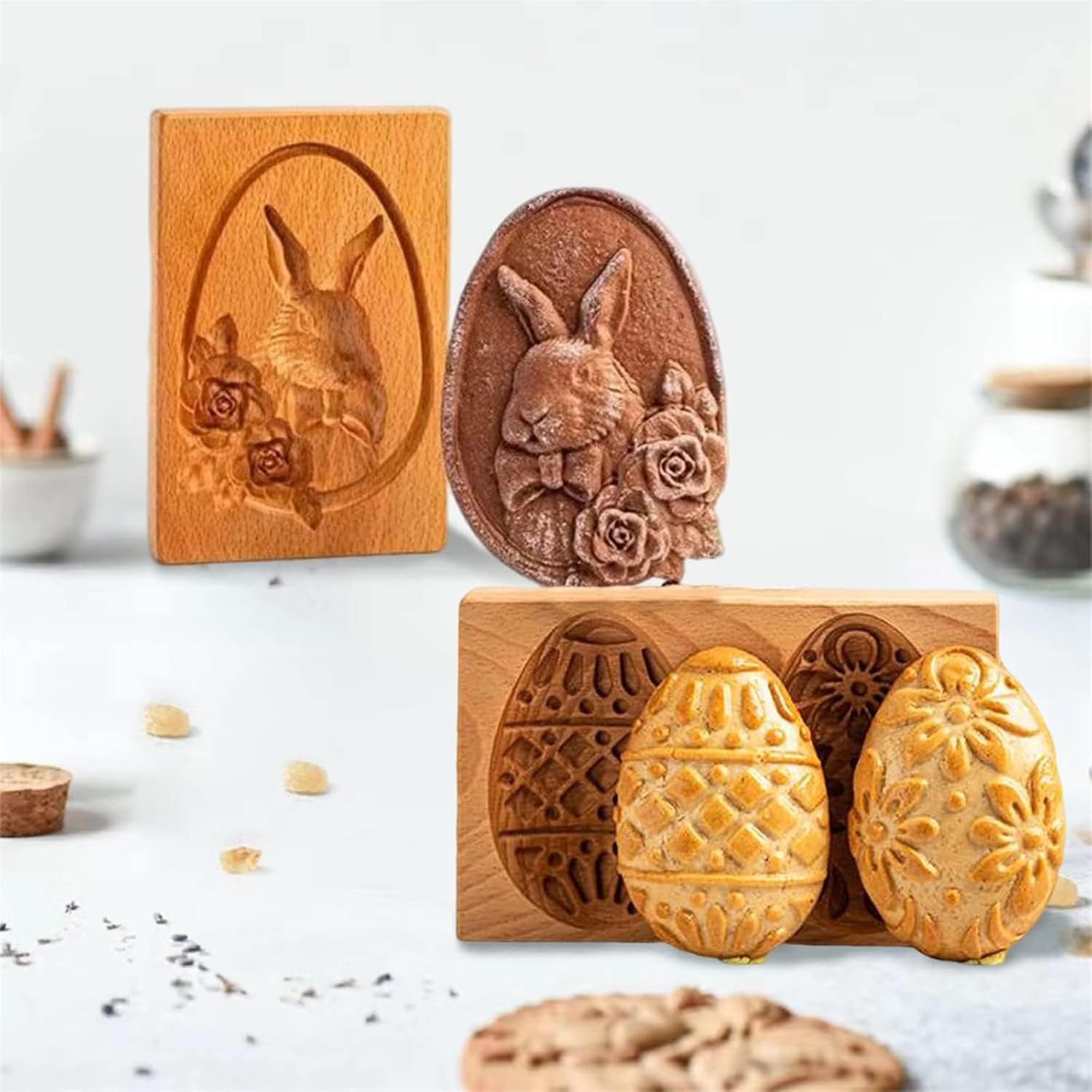 Rose-Shaped Tostonera - Wooden Plantain & Cookie Press for Tostones, Baking & Decorating - Perfect for Latin Cuisine, Homemade Cookies & Party Snacks