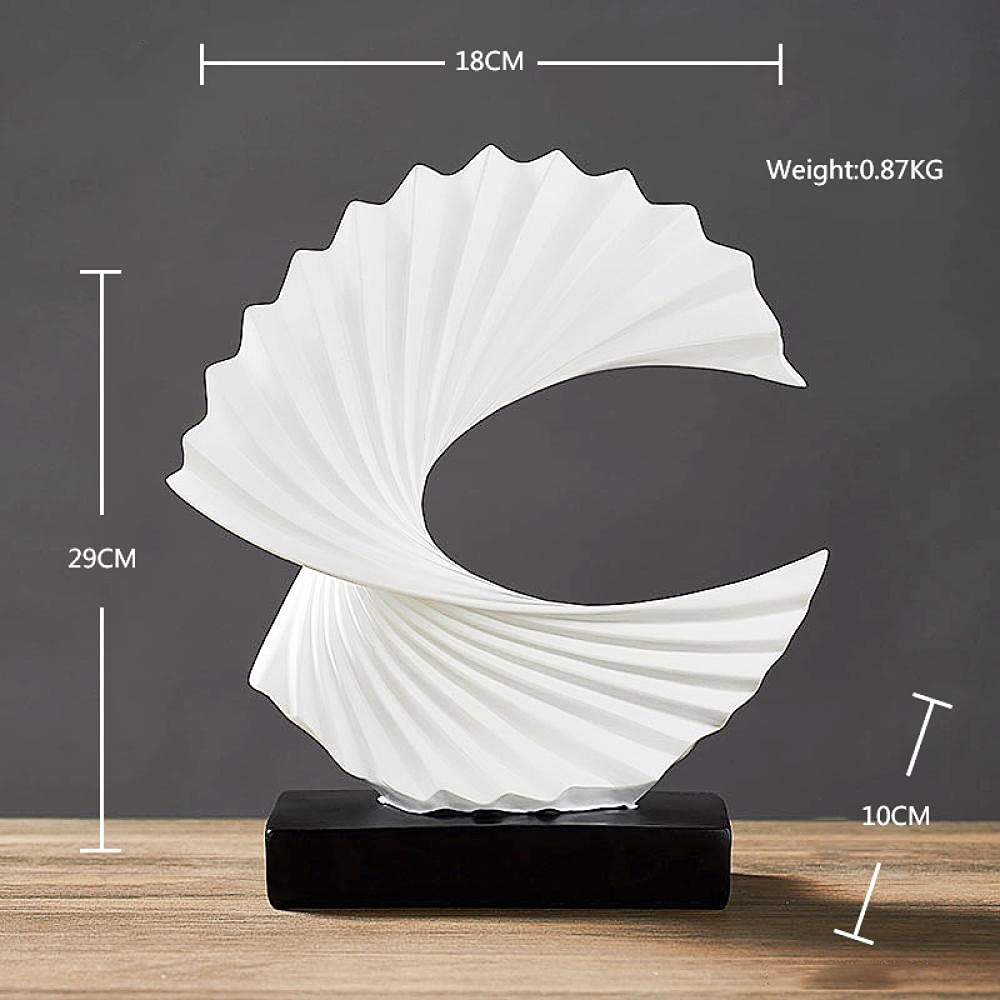 Modern Abstract Resin Sculpture for Home & Office Decor - Elegant White Decorative Sculptures, Room Ornaments & Interior Design Accents | Perfect for Living Room, Bedroom, Workspace & Gift Giving