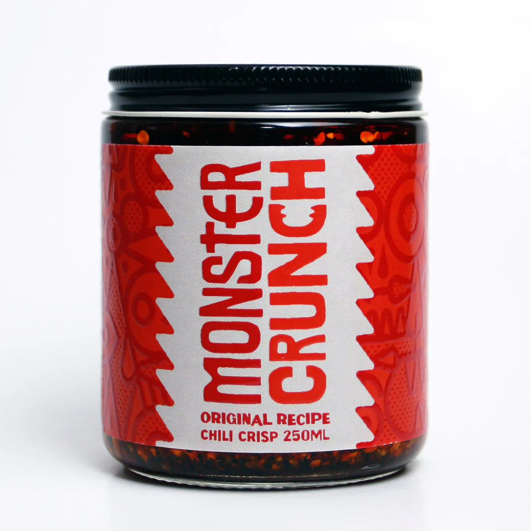 Monster Crunch Original Recipe Chili Crisp - Spicy Chili Oil Sauce for Noodles, Dumplings, Rice & More - Perfect for Cooking, Dipping & Seasoning
