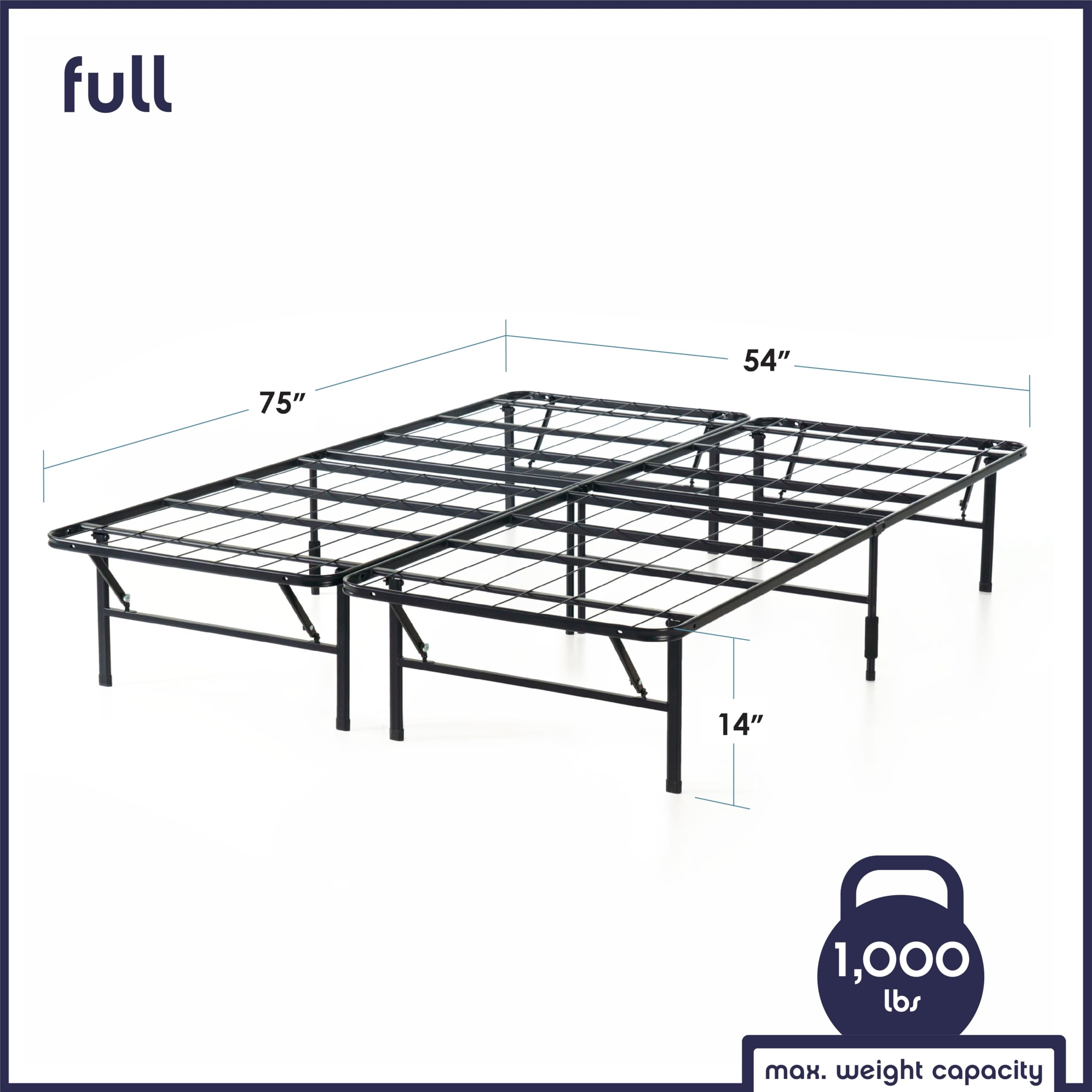 Best Price 14 Inch Full Size Metal Bed Frame with Innovative Box Spring - Durable Support for Bedrooms, Guest Rooms & Dormitories