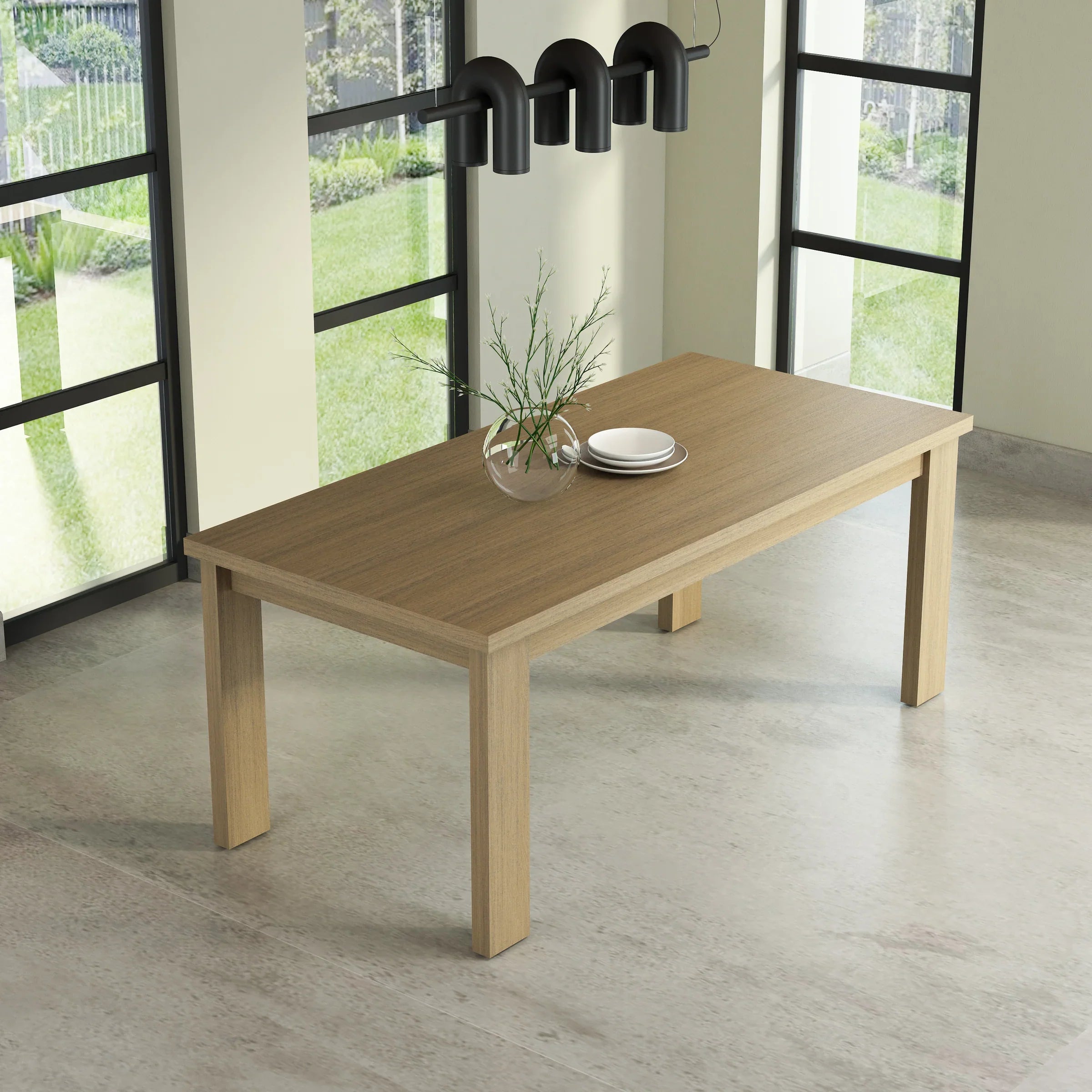 Anderson Teak Brentford Light Brown Dining Table - Solid Teak Wood Outdoor Patio Furniture for Garden, Deck, Poolside & Backyard Dining