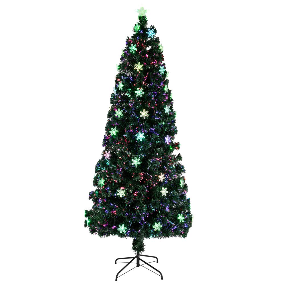 7FT Small Fiber Optic Christmas Tree with 290 Branches & Built-in Lights | Perfect for Home, Office & Holiday Decorations | Indoor Christmas Decor for Living Room, Bedroom & Party