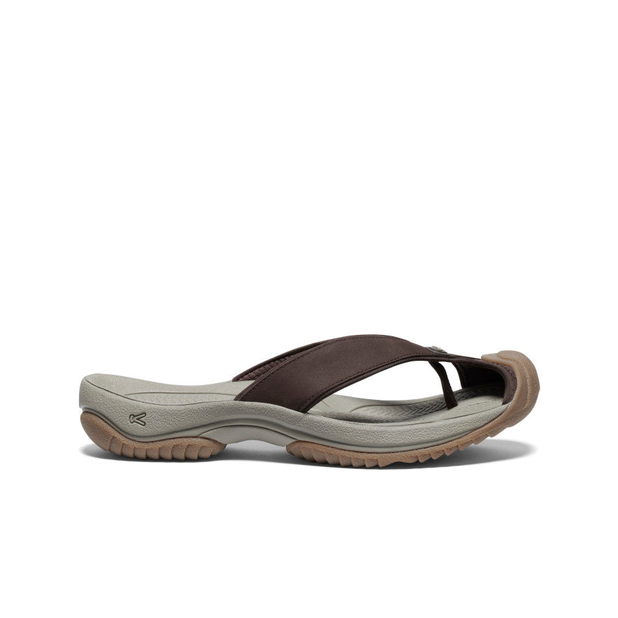 Men's Waimea Leather Flip Flops - Comfortable & Stylish Sandals for Casual Wear | Java/Plaza Taupe | Perfect for Beach, Pool, and Summer Outings