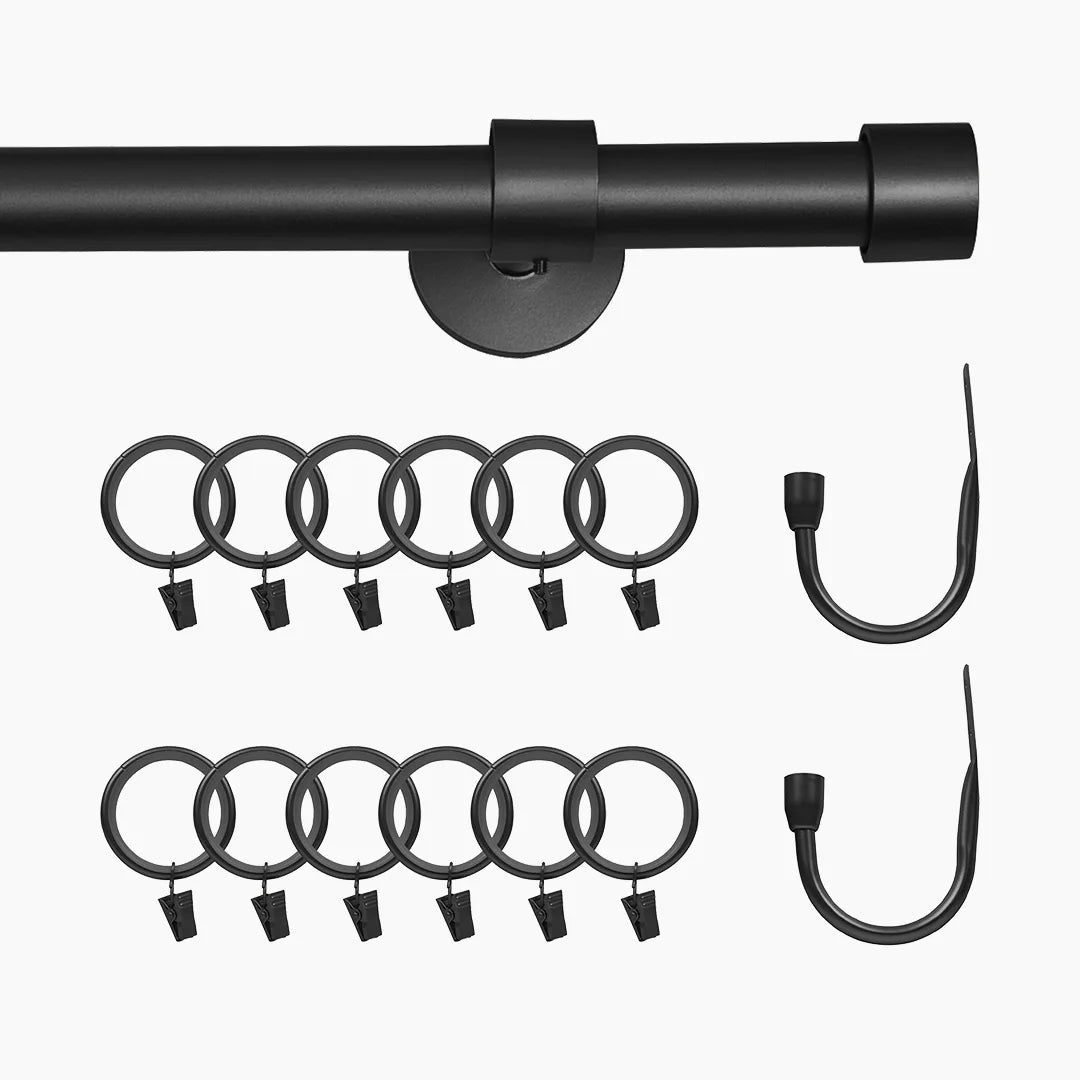 Jaylon Window Curtain Rods Set - Adjustable Tension Rods for Windows & Doors - Heavy Duty Curtain Hardware Collection (Perfect for Living Room, Bedroom, Kitchen & Dorm Decor)