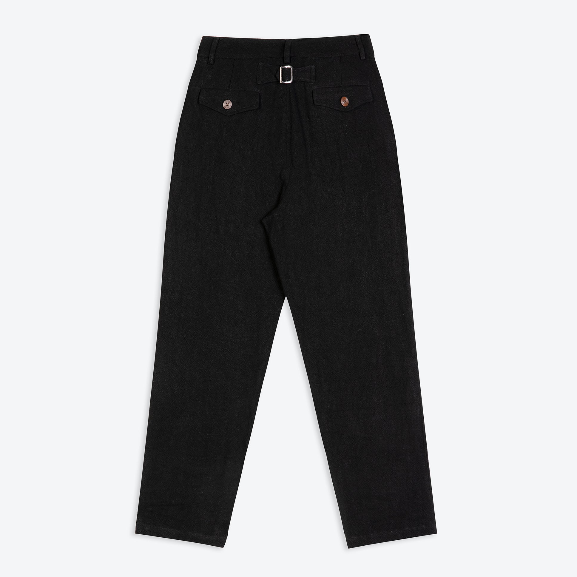 Lowie Women's Black Viscose Linen Natalie Trousers - Comfortable Stretch Pants for Work, Office & Casual Wear