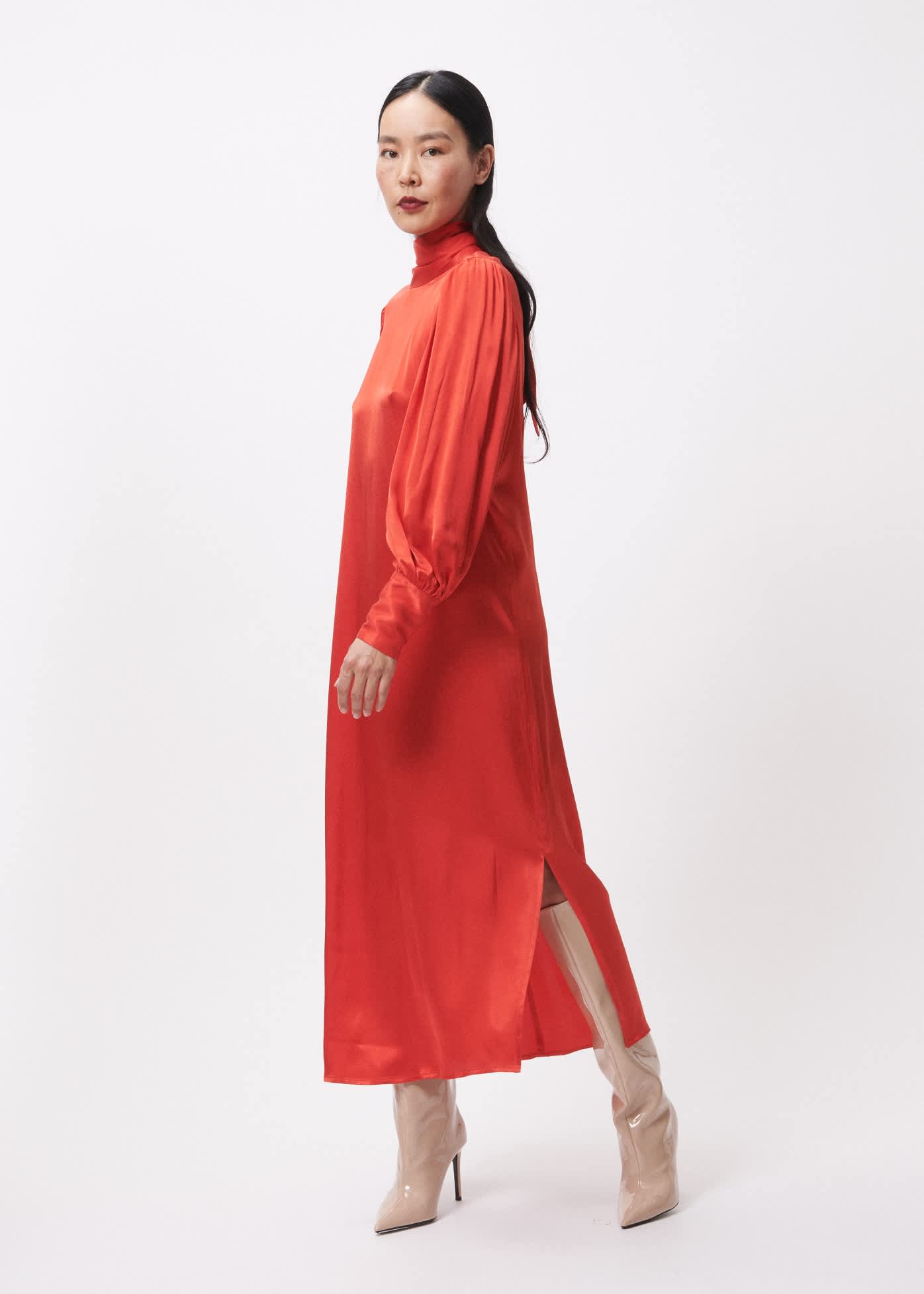 NOOR DRESS Women's Floral Maxi Dress - Elegant Red Summer Dress with Flowy Sleeves for Beach, Vacation & Special Occasions