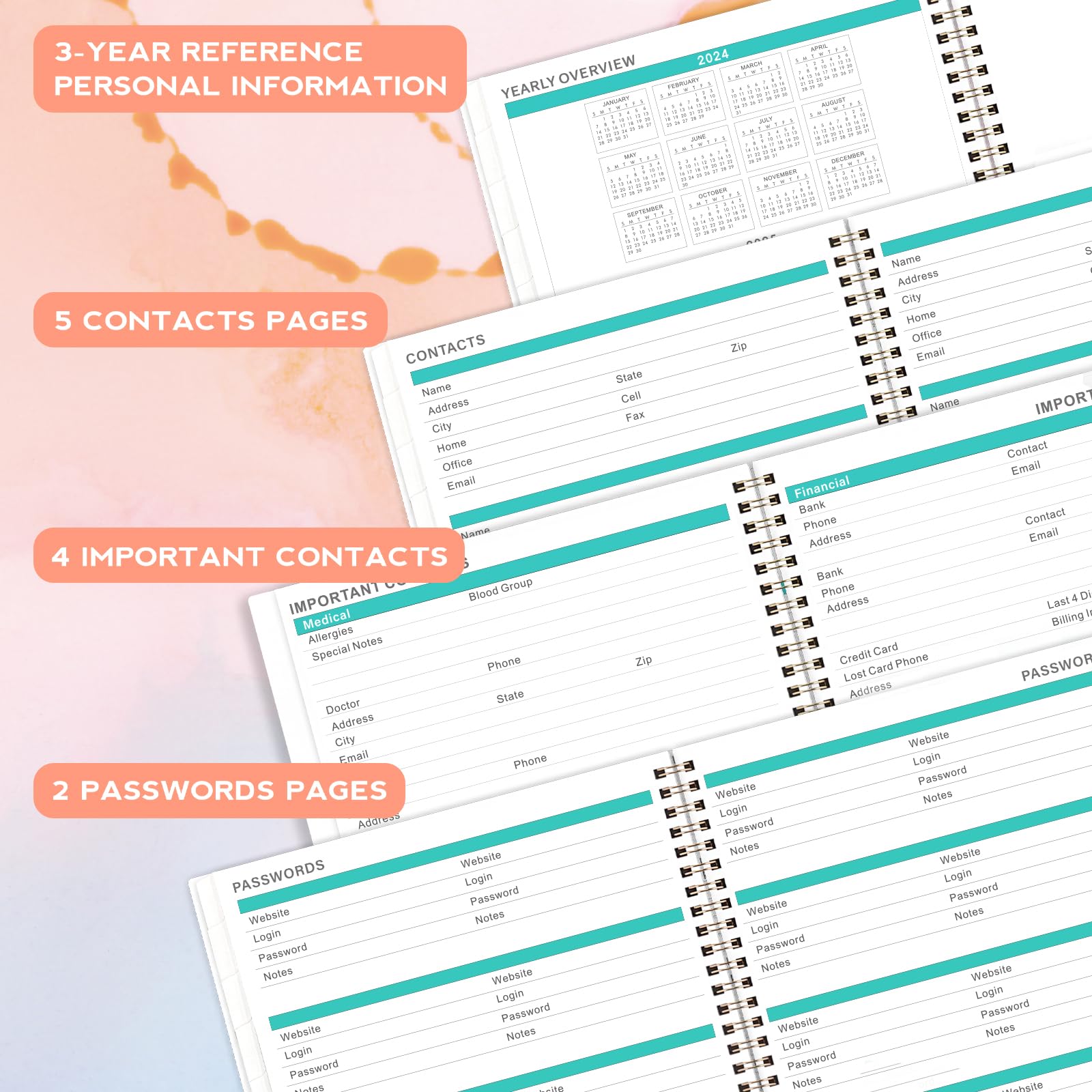 Makapoo 2024-2025 Monthly Planner with Tabs & Pocket - July 2024 to December 2025 Calendar, 9