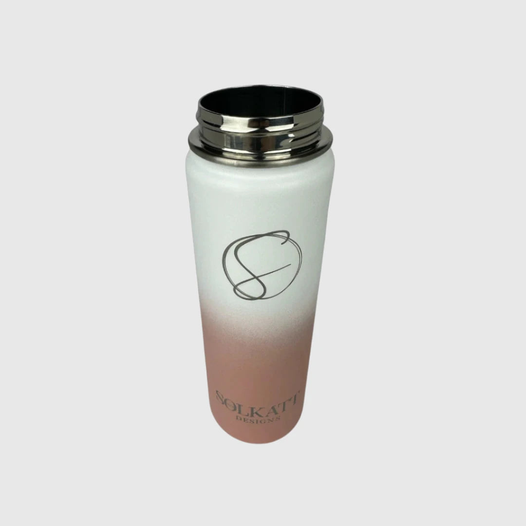 Premium Coral Pink Insulated Stainless Steel Water Bottle 650ml (22oz) - Leakproof & BPA-Free for Gym, Hiking, Office & Outdoor Activities