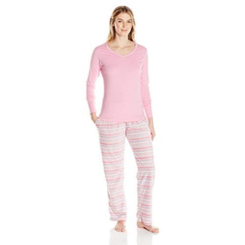 Women's Printed Micro Fleece Pajama Set - Coral & Aqua Floral Pattern, Soft Winter Sleepwear, Cozy Lounge Pajamas (Large) - Perfect for Cold Nights, Relaxing at Home & Gift Giving