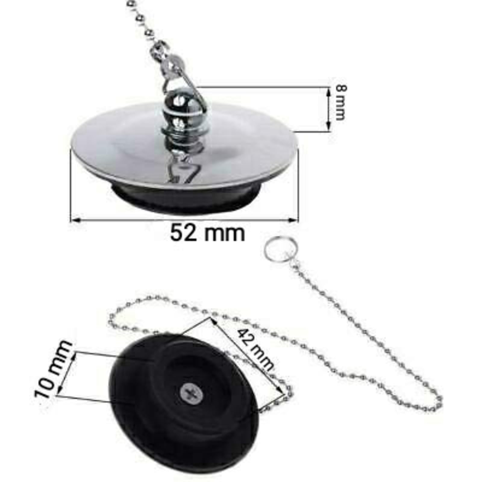 40mm Bathtub Chain Drain Plug - Stainless Steel Bathroom Sink Stopper with Rust-Proof Chain for Bathtubs, Sinks & Basins | Durable Water Drain Stopper for Home, Hotel & Spa Use