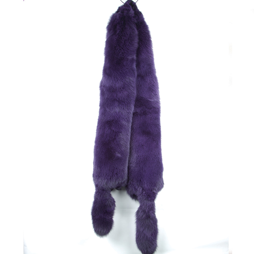Dyed Ranch Fox Aubergine - Handmade Fox Fur Accessory for Fashion & Home Decor | Perfect for Winter Scarves, Hats & Cozy Throw Blankets