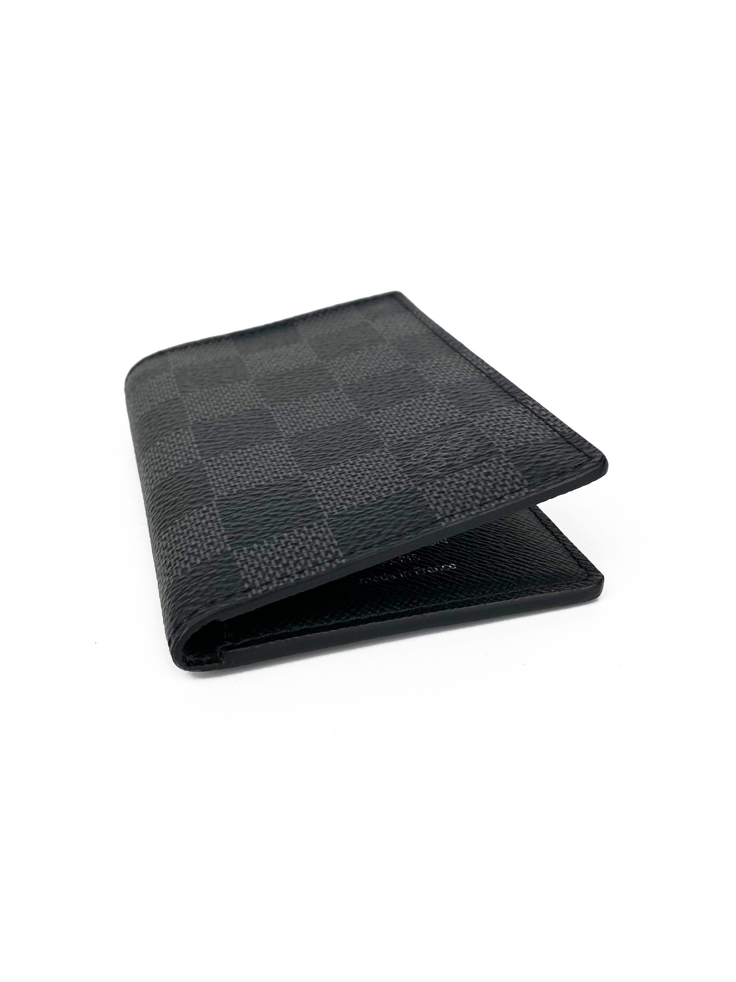 Louis Vuitton Damier Graphite Men's Wallet - Slim Bifold Pocket Organizer for Credit Cards & Cash | Perfect for Business, Travel & Everyday Use