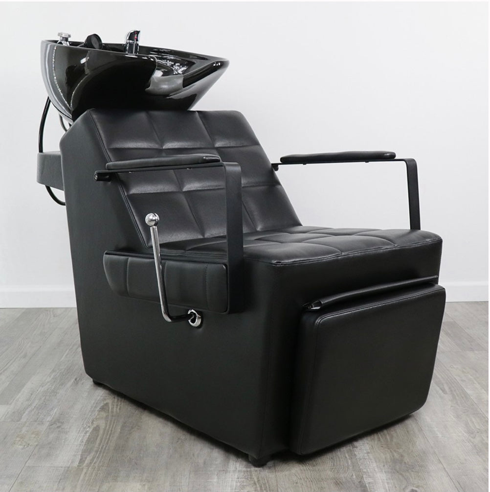 Professional Salon Shampoo Bowl & Styling Chair Set - Ergonomic Hair Washing Station for Barbers & Stylists - Perfect for Salons, Spas & Home Use