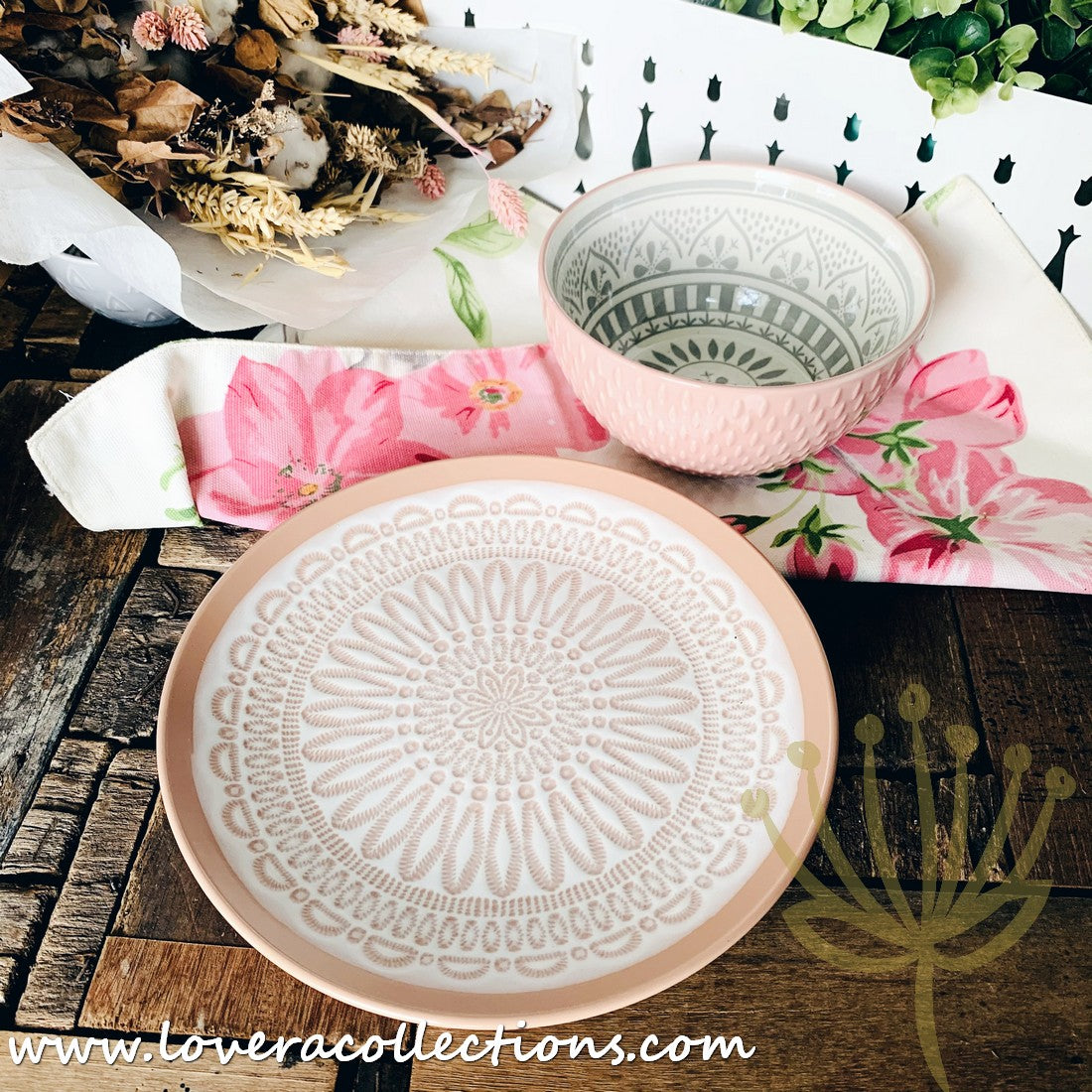 Bohemian Embossed Dinnerware Set - 50% Off + Buy 1 Get 1 Free - Perfect for Boho Chic Dining, Wedding Registry & Home Decor