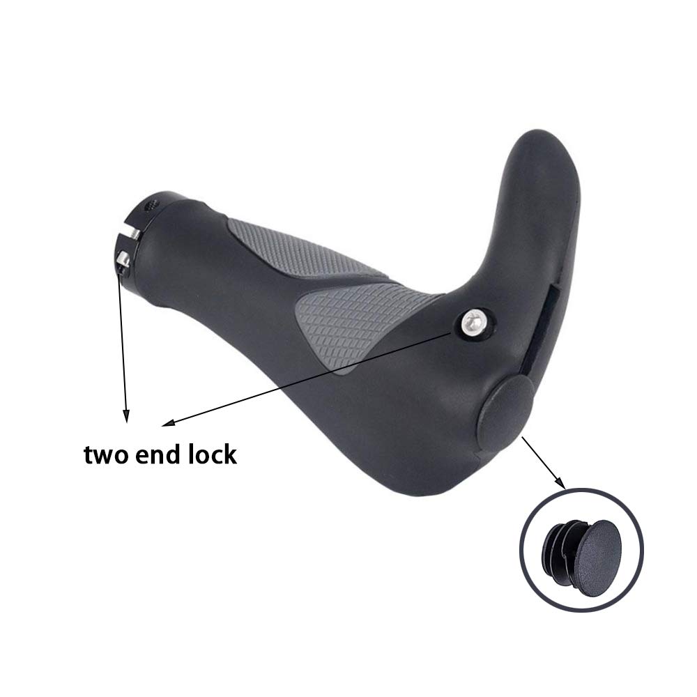 Wolfride Ergonomic Bike Handlebar Grips - Non-Slip Comfortable Mountain Bicycle Hand Grips for Road & Trail Riding - Perfect for Commuting, Off-Road Adventures & Long Distance Cycling
