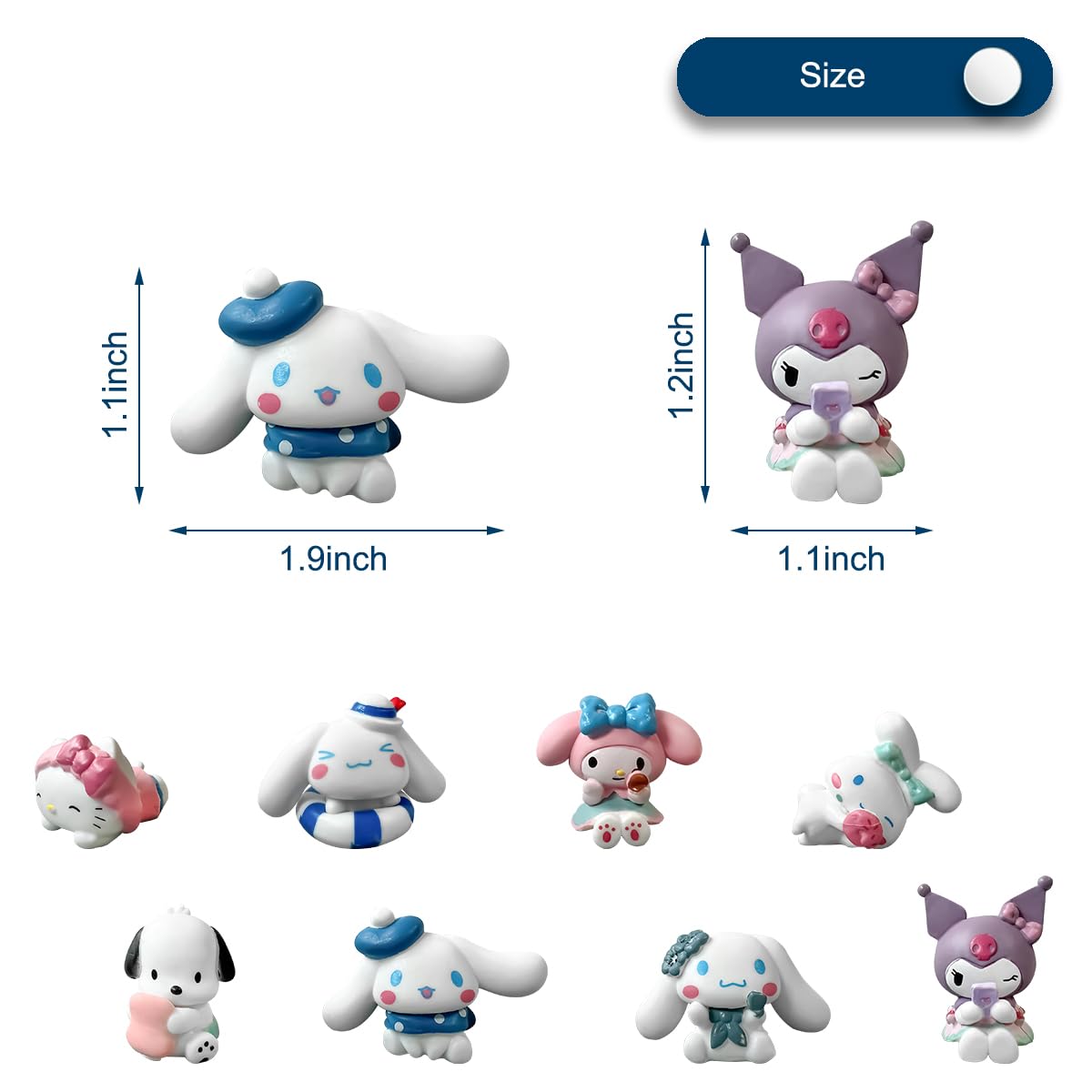 8Pcs Kuromi & Cinnamoroll Cake Toppers - White Birthday Party Decorations for Sanrio Themed Cakes, Cupcakes & Desserts - Perfect for Girls' Birthday Parties, Baby Showers & Celebrations