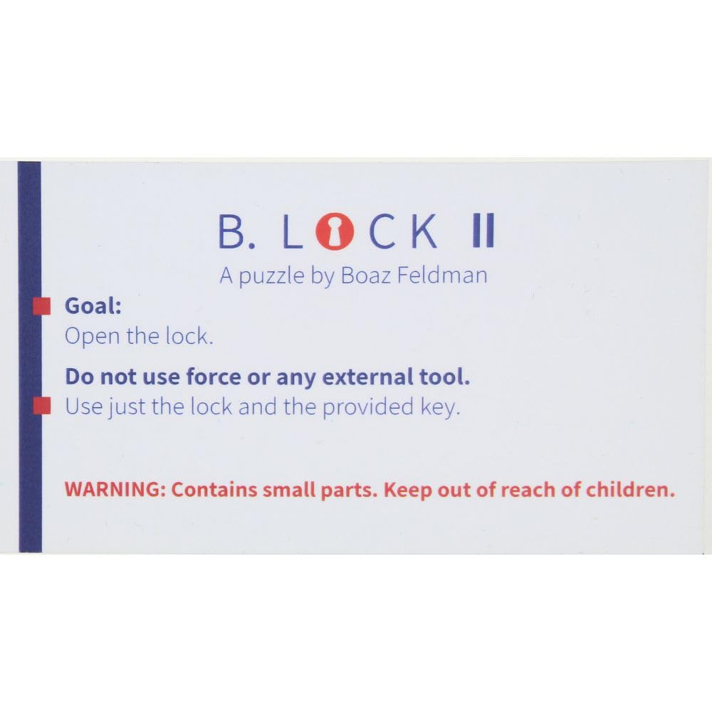 B-Lock II Puzzle - Brain Teaser & Logic Game for Adults & Kids - Perfect for Stress Relief, Travel & Family Fun