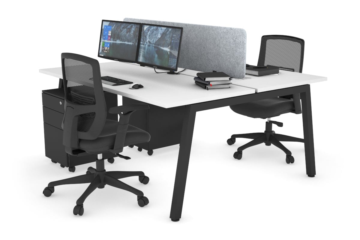 Quadro 2 Person Office Workstation Desk [1400L x 700W] - Perfect for Shared Workspaces & Collaborative Office Environments
