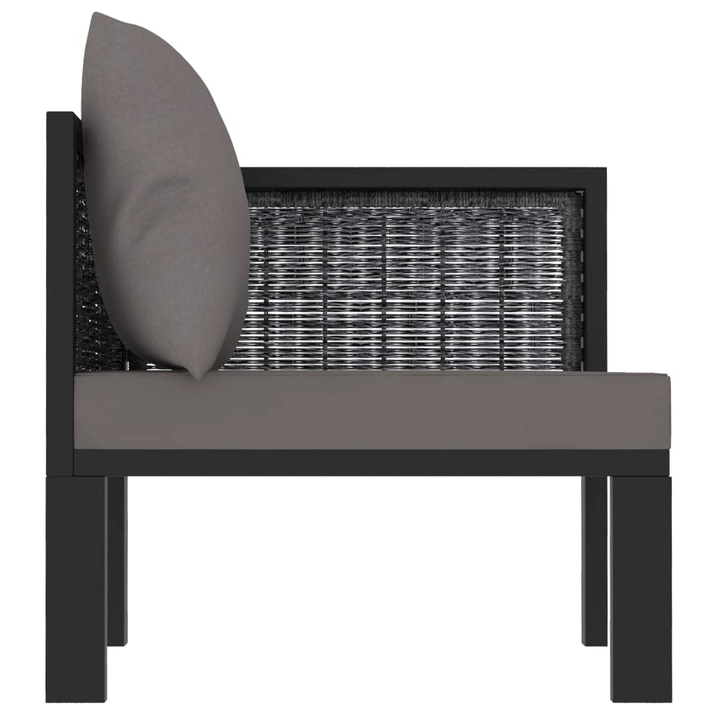 Modern Left Arm Sectional Corner Sofa with Poly Rattan Frame in Anthracite - Perfect for Patio, Garden, and Outdoor Lounge Areas