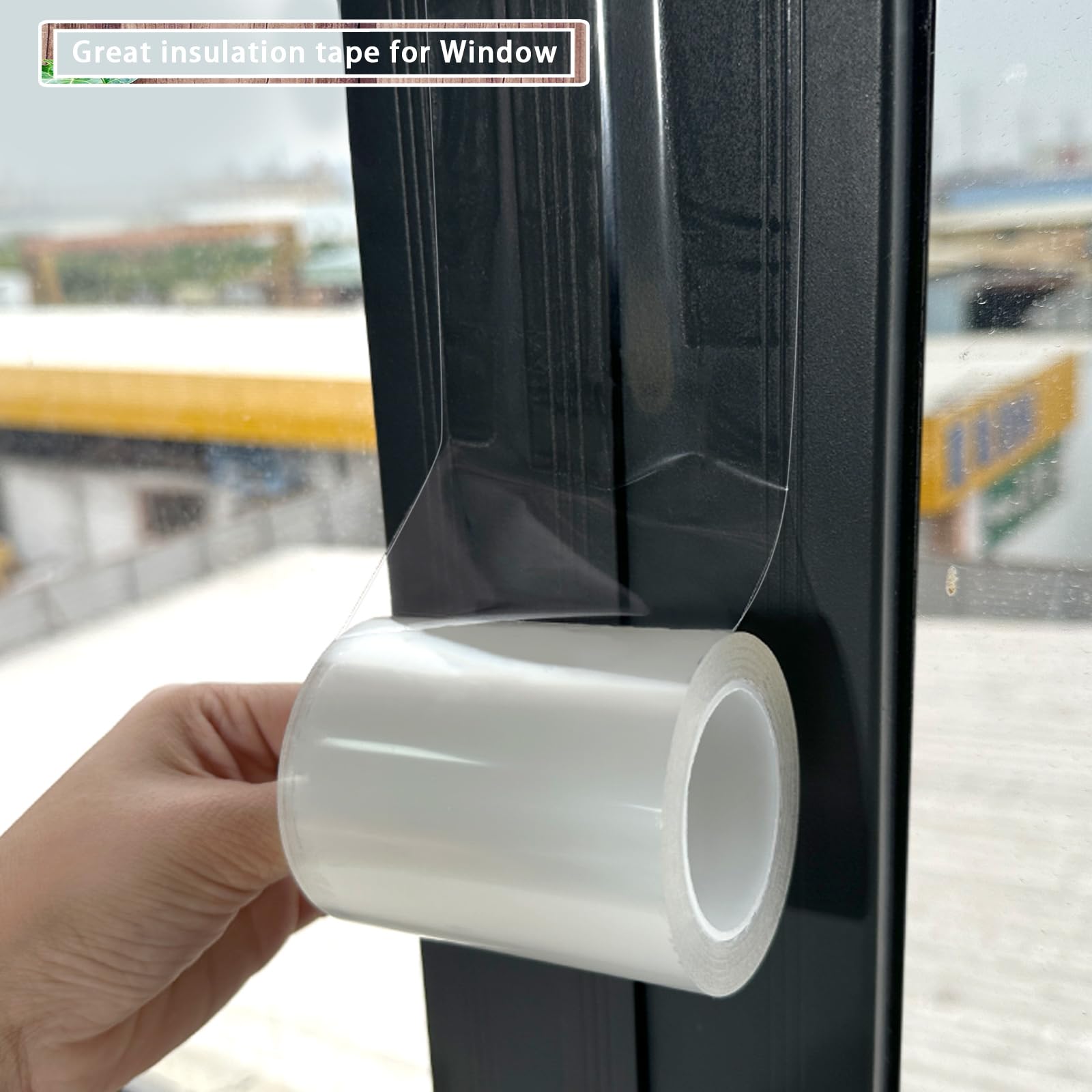 Reusable & Removable 3-Inch Wide Transparent Window Weather Sealing Tape - Waterproof AC Insulation, No Residue, Clear Multipurpose Adhesive - Perfect for Home, Office & RV Window Insulation