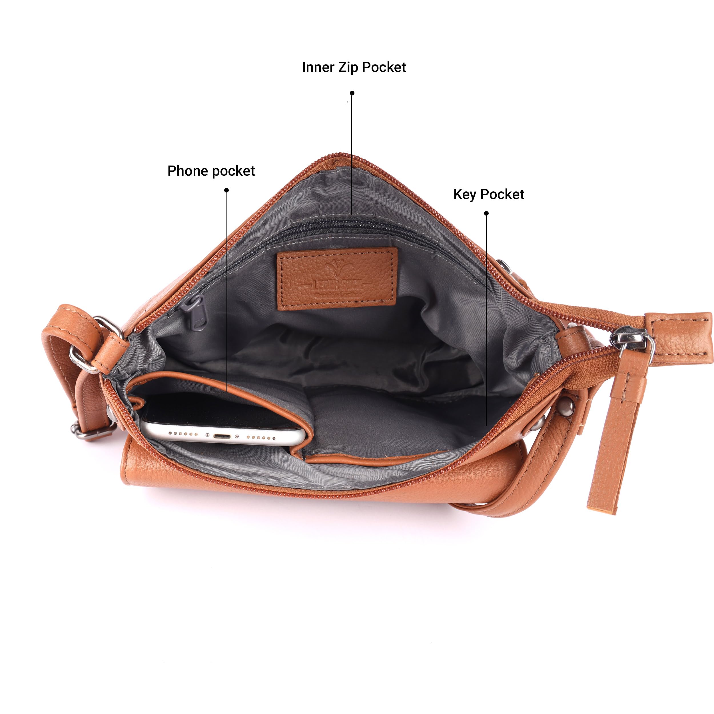 Lucy Small Soft Leather Crossbody Handbag for Women - Stylish & Lightweight Purse for Everyday Use, Travel & Date Night