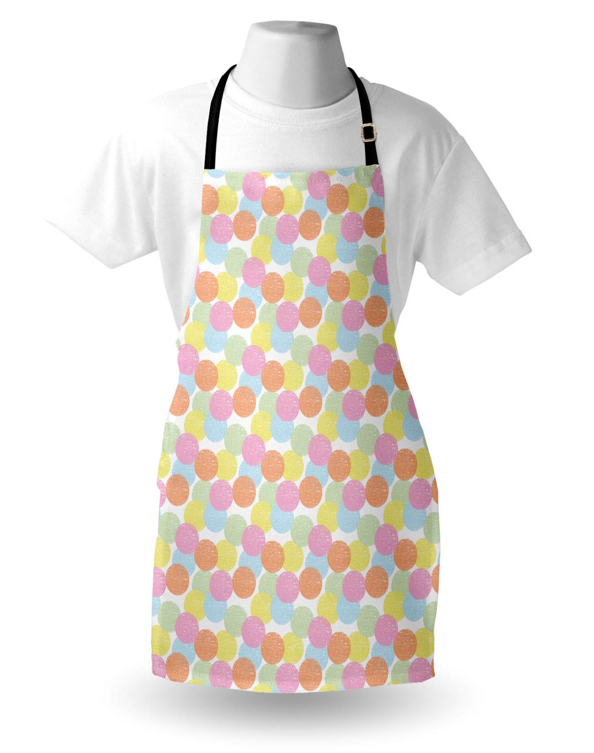 Ambesonne Geometric Apron - Pastel Circles Unisex Kitchen Bib for Cooking & Gardening