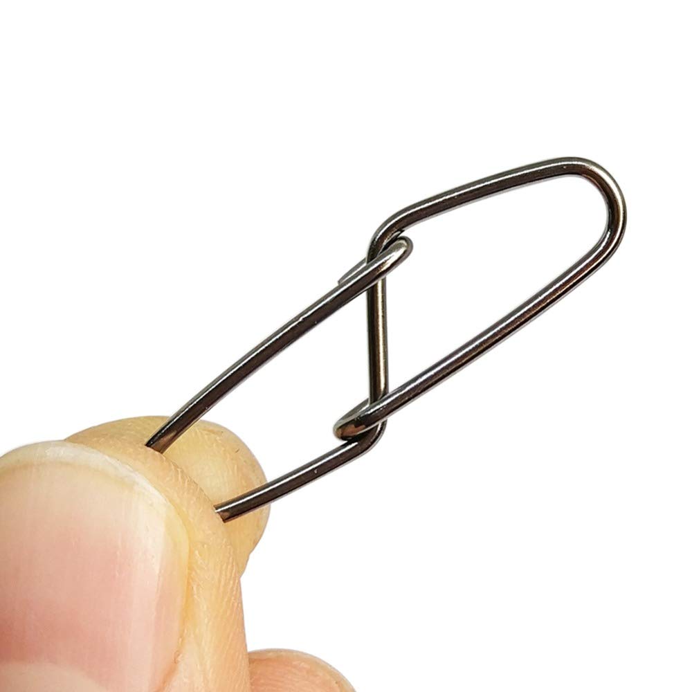 100PCS Stainless Steel Quick Change Fishing Snap Connectors - High Strength Diamond Insurance for Crappie Bass Trout Fishing | Saltwater Freshwater Lures & Tackle Accessories
