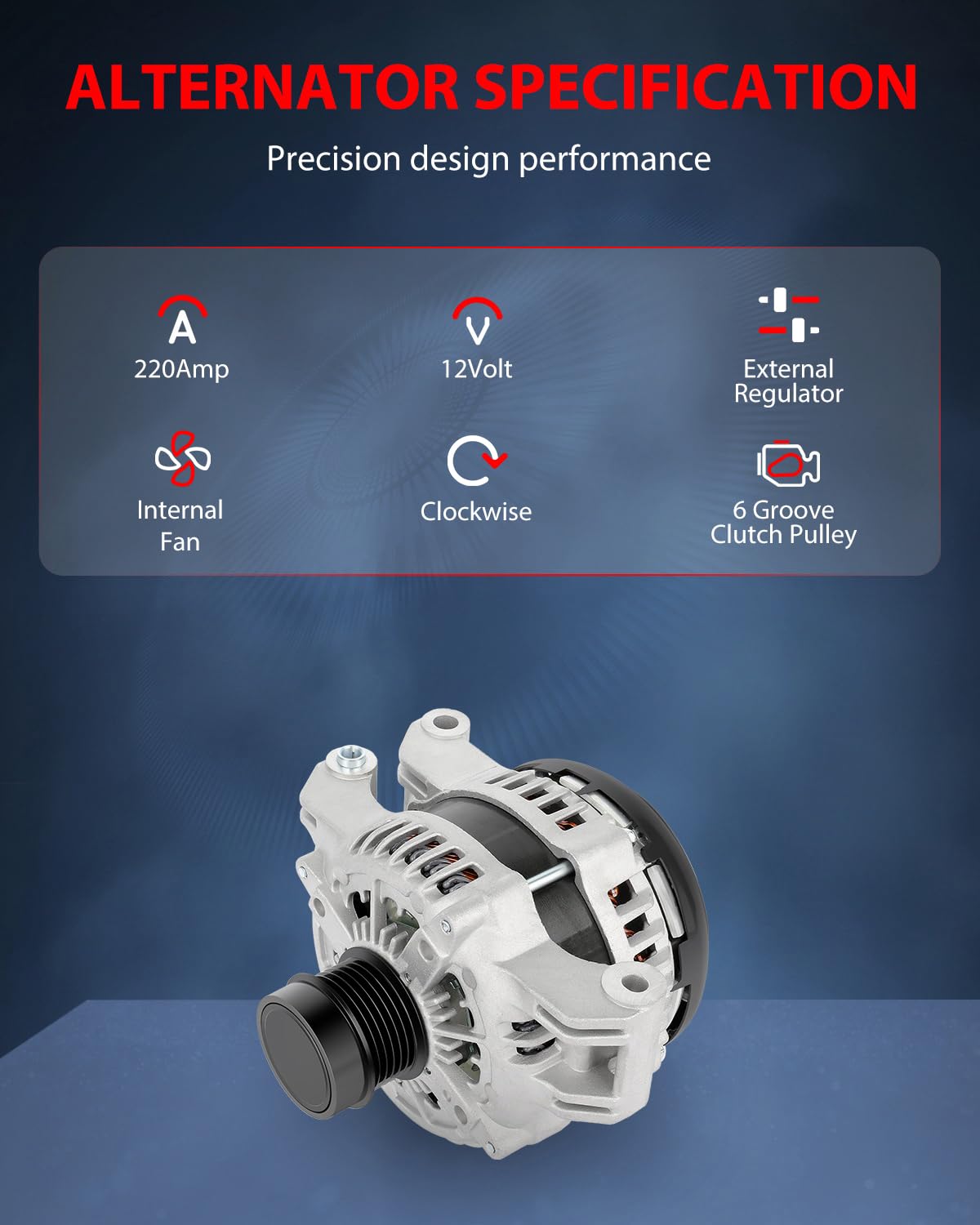 High-Performance Alternator 11592 Compatible with Dodge Charger 2011-2016, Durango 2011-2015, Grand Cherokee 2011-2016 & Ram 1500 2013-2015 - Reliable Power for Off-Roading, Towing & Daily Commuting