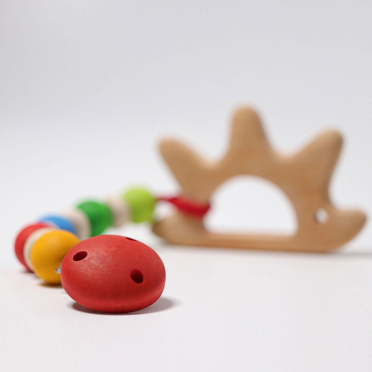 Grimm's Wooden Hedgehog Grasping Toy for Toddlers - Montessori Sensory Play & Fine Motor Skills Development for Babies