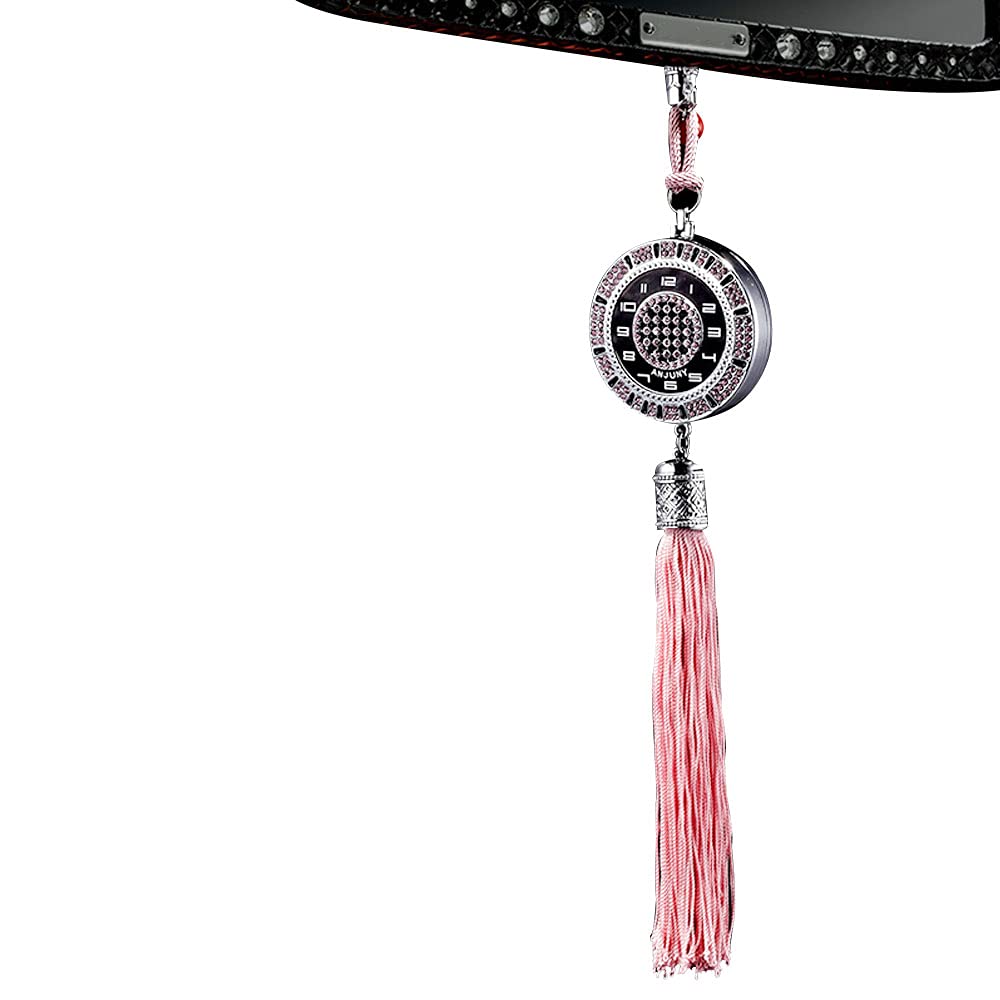 Pink Crystal Ball Charm Rearview Mirror Accessories for Women - Car Air Freshener Perfume Box, 1 Pack | Elegant Car Interior Decor for Daily Commute & Road Trips