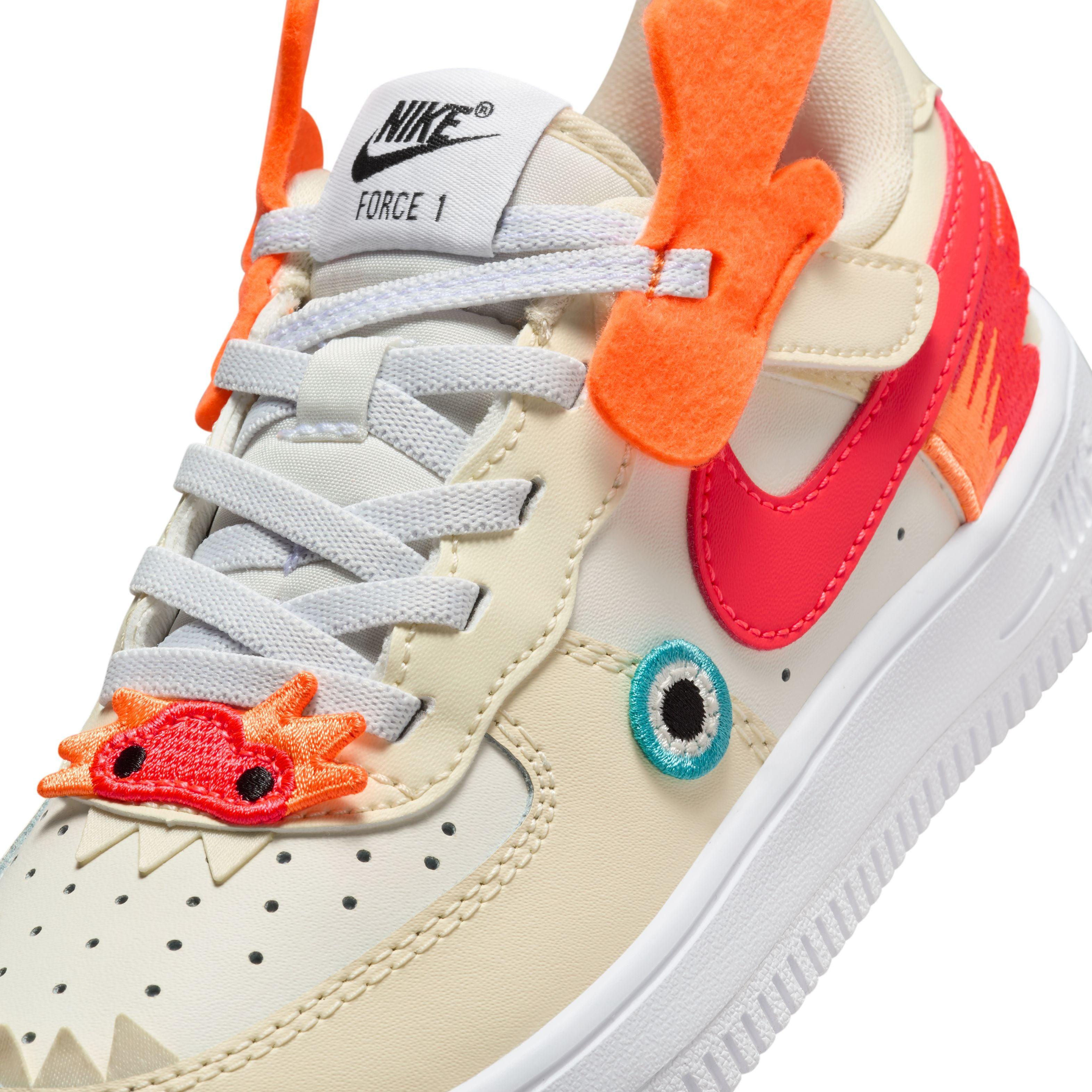 Nike Kids Force 1 Low LV8 EasyOn 'Year of the Dragon' Sneakers - Lightweight Basketball Shoes for Boys & Girls with Easy On/Off Design - Perfect for School, Playground & Dragon Year Celebrations