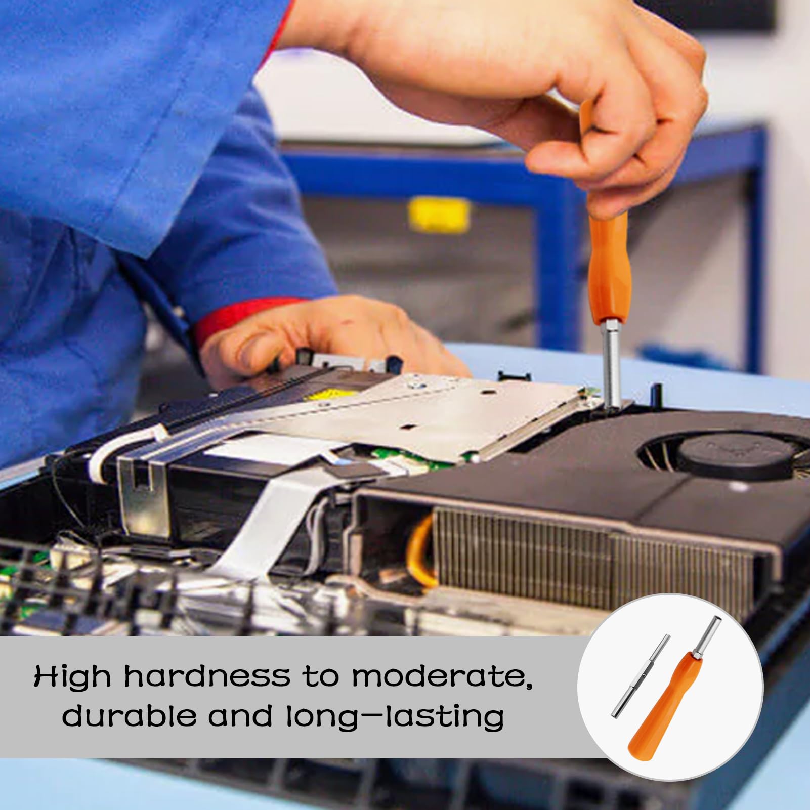 4.5mm & 3.8mm Double-End Gamebit Screwdriver Set - S2 Alloy Steel for Nintendo Consoles (NES, SNES, N64, GameBoy, GameCube) - Orange Handle - Perfect for Game Console Repairs & Modifications