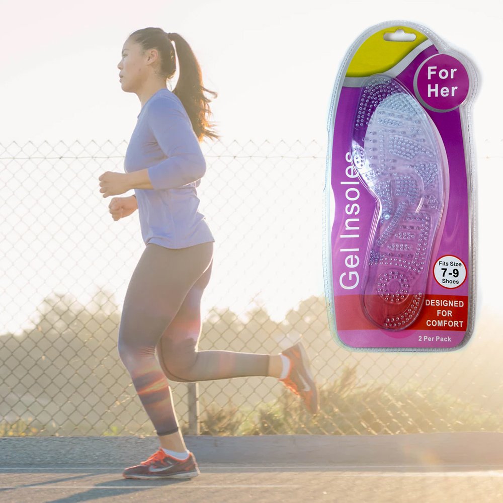 Women's Orthotic Insoles - Silicone Gel Shoe Inserts for Arch Support & Comfort - Ideal for Running, Walking & Sports