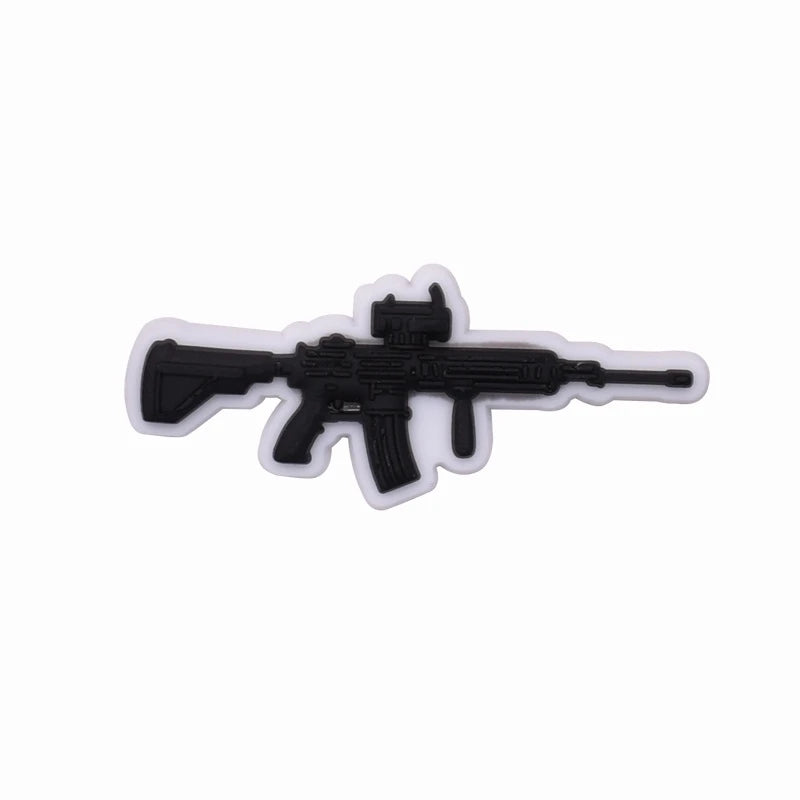 Pink Gun Shoe Charms for Crocs - Fun Accessories for Kids & Adults - Perfect for Crocs Sandals, Clogs, Jeans & Shoe Decorations - Great for School, Parties & Everyday Fashion