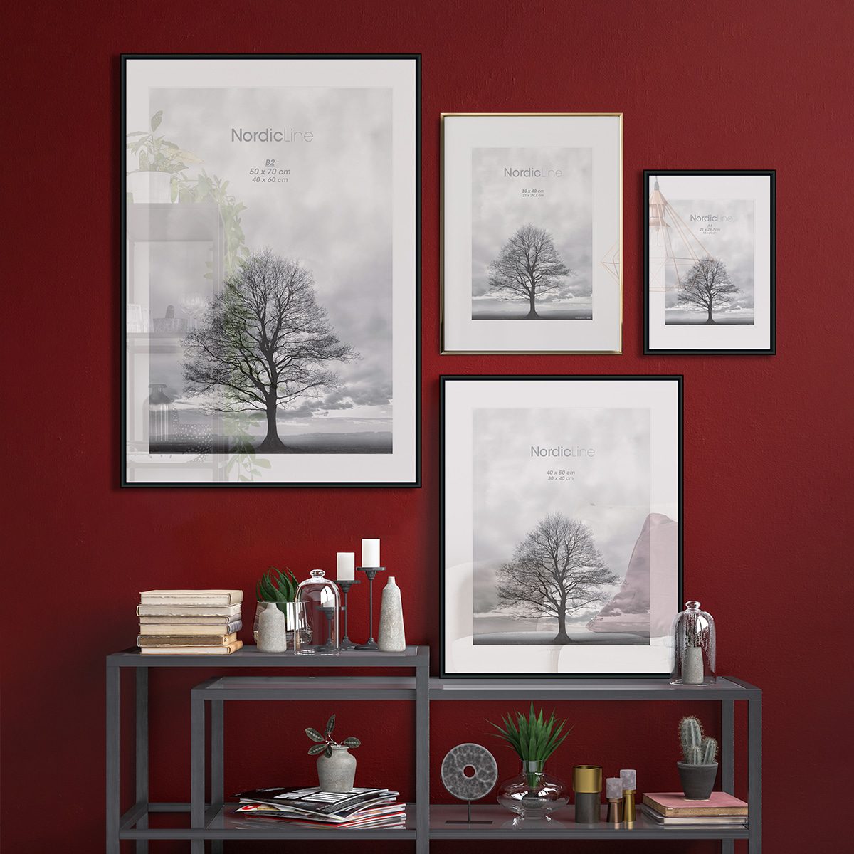 Premium Nordic Slim Black Plexiglass Frame - A3 Size for Wall Art, Photos & Modern Home Decor