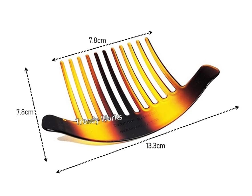Trendy 2-Piece Hair Side Combs & Clips - Non-Slip Juda Comb Bun Hair Accessories for Women & Girls (Black, Brown) - Perfect for Updos, Ponytails & Everyday Styling