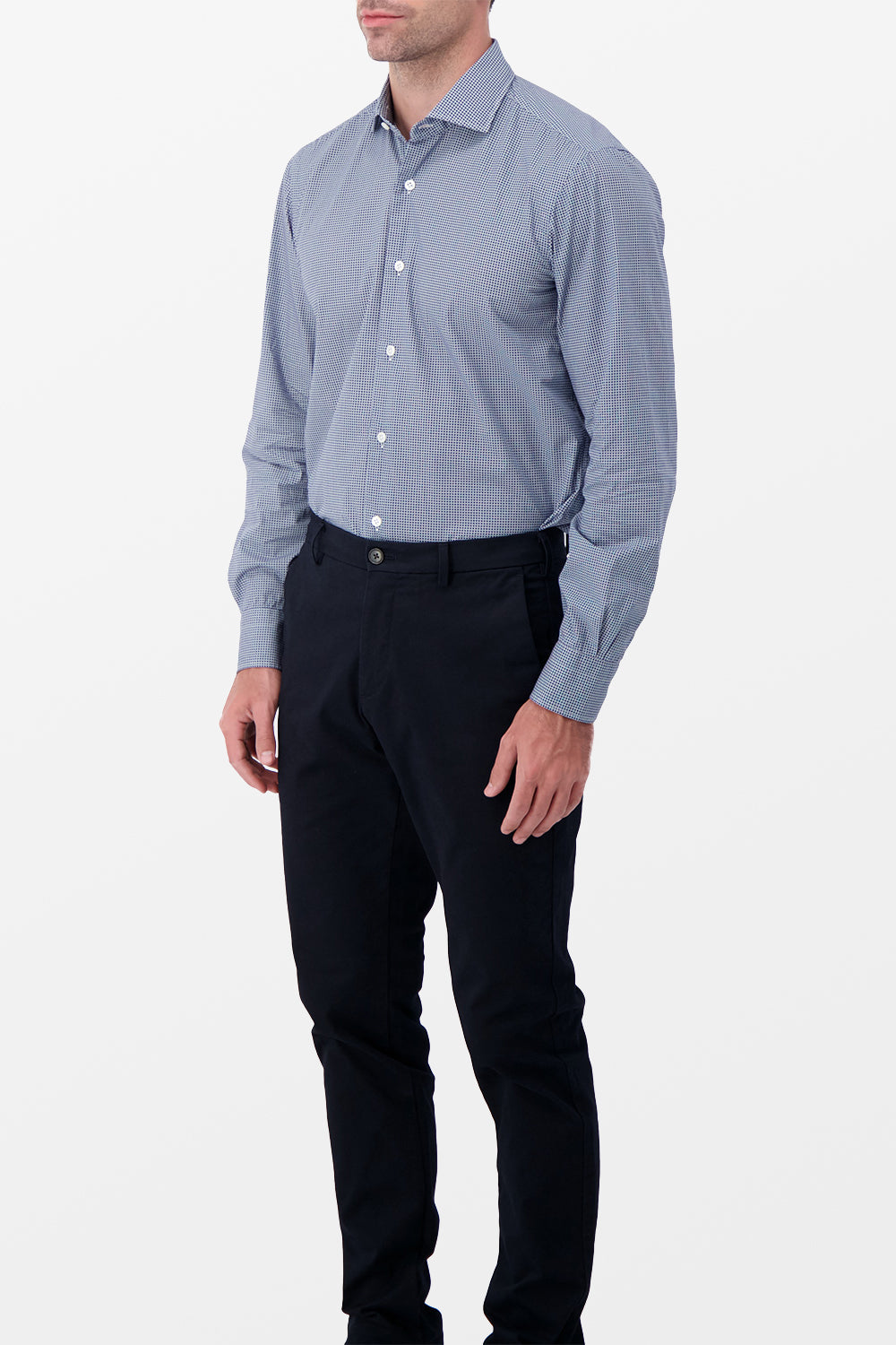 Barba Napoli Blue Classic Men's Dress Shirt - Premium Italian Cotton Formal Wear for Business & Special Occasions