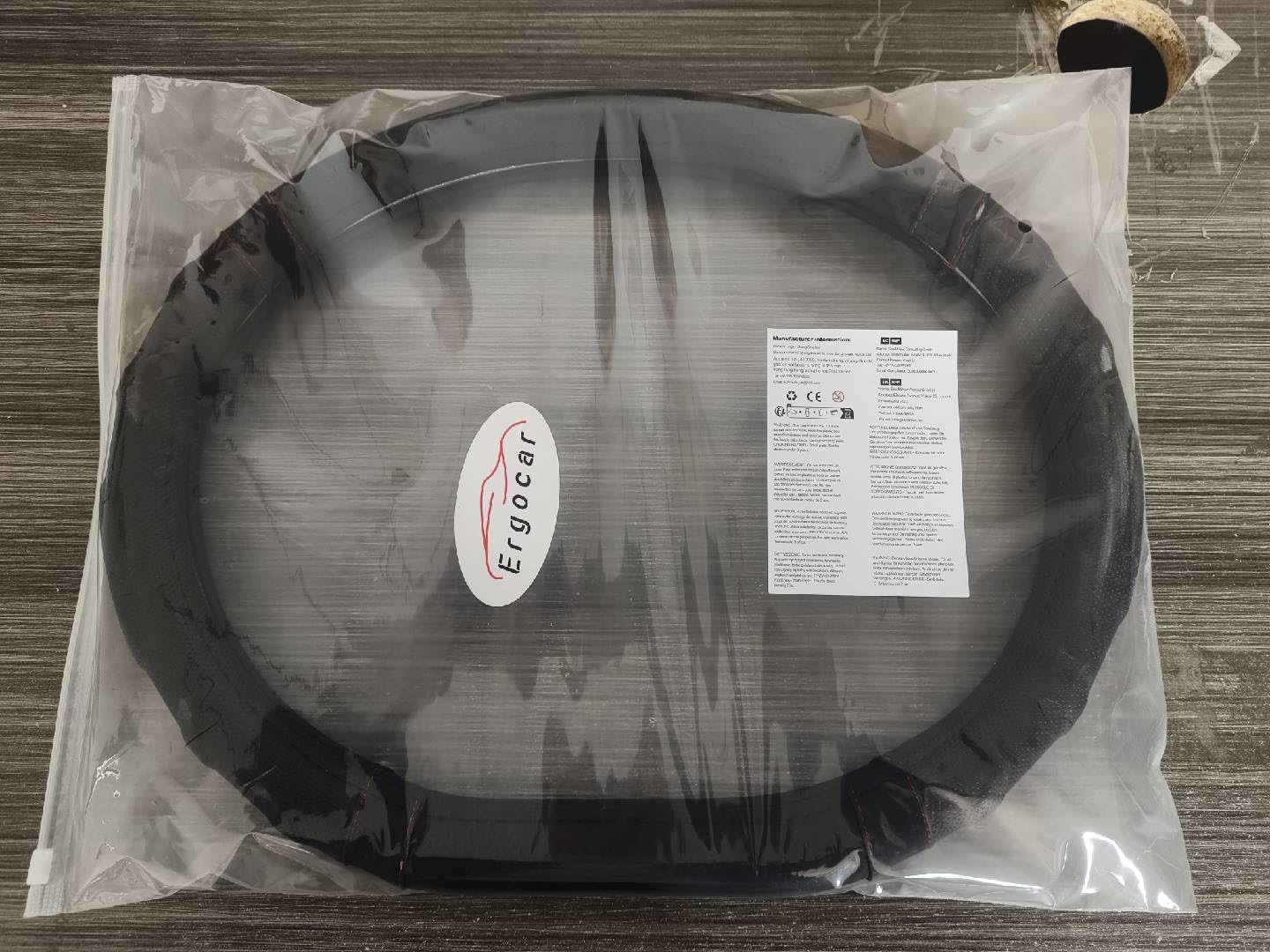 Premium Carbon Fiber Steering Wheel Cover - Anti-Slip, Breathable & Sweat Absorbent for 15