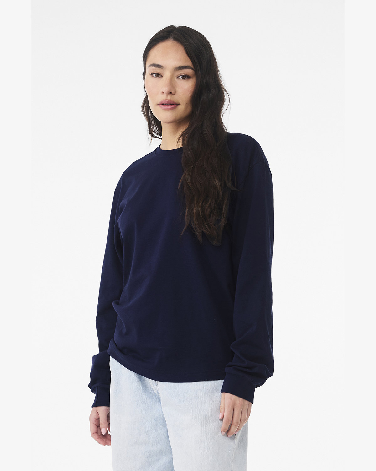 Bella + Canvas 3511 Unisex Heavyweight Long Sleeve T-Shirt | 6oz Cotton Crewneck Tee for Men & Women | Perfect for Casual Wear, Workout & Layering