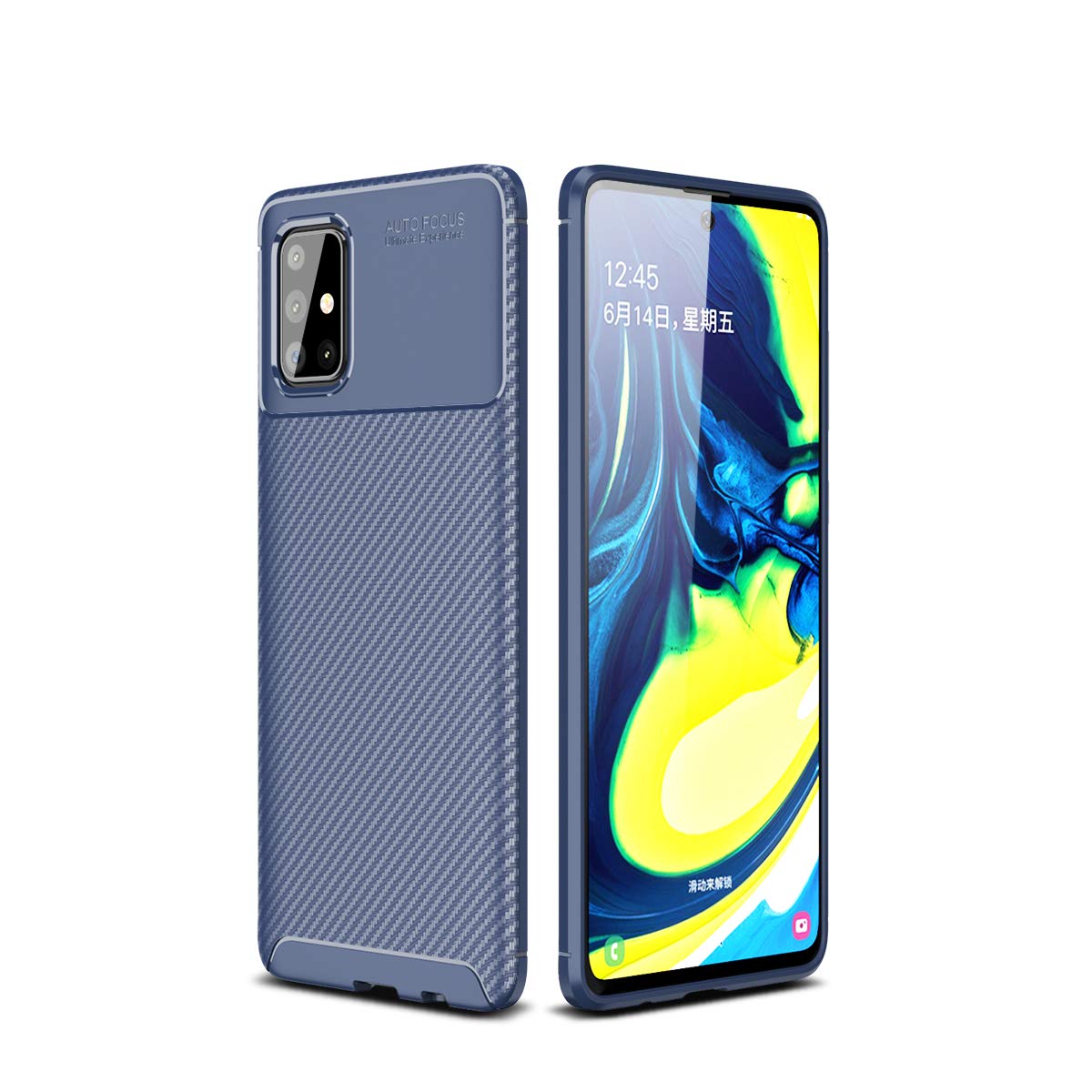 Samsung Galaxy A71 Case - Carbon Fiber Texture Shockproof Cover with Anti-Scratch Protection | Durable Slim Fit Phone Case for Samsung A71 (Carbon Blue) | Perfect for Daily Use, Travel & Outdoor Activities