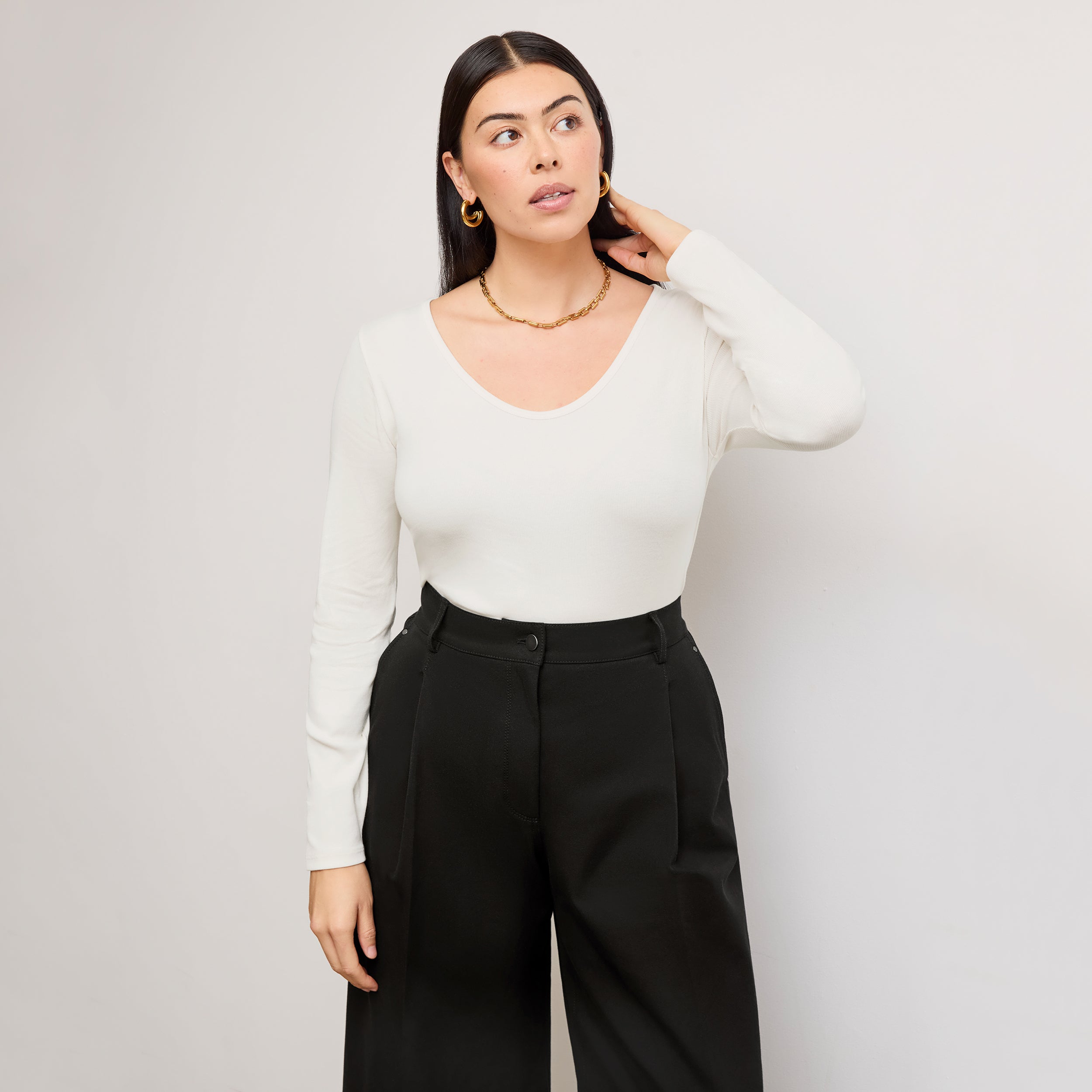 Harrison Wide Pleated Jeans for Women - High Waist Stretch Denim Pants - Comfortable & Stylish Black Jeans for Casual Wear, Work, and Everyday Outfits