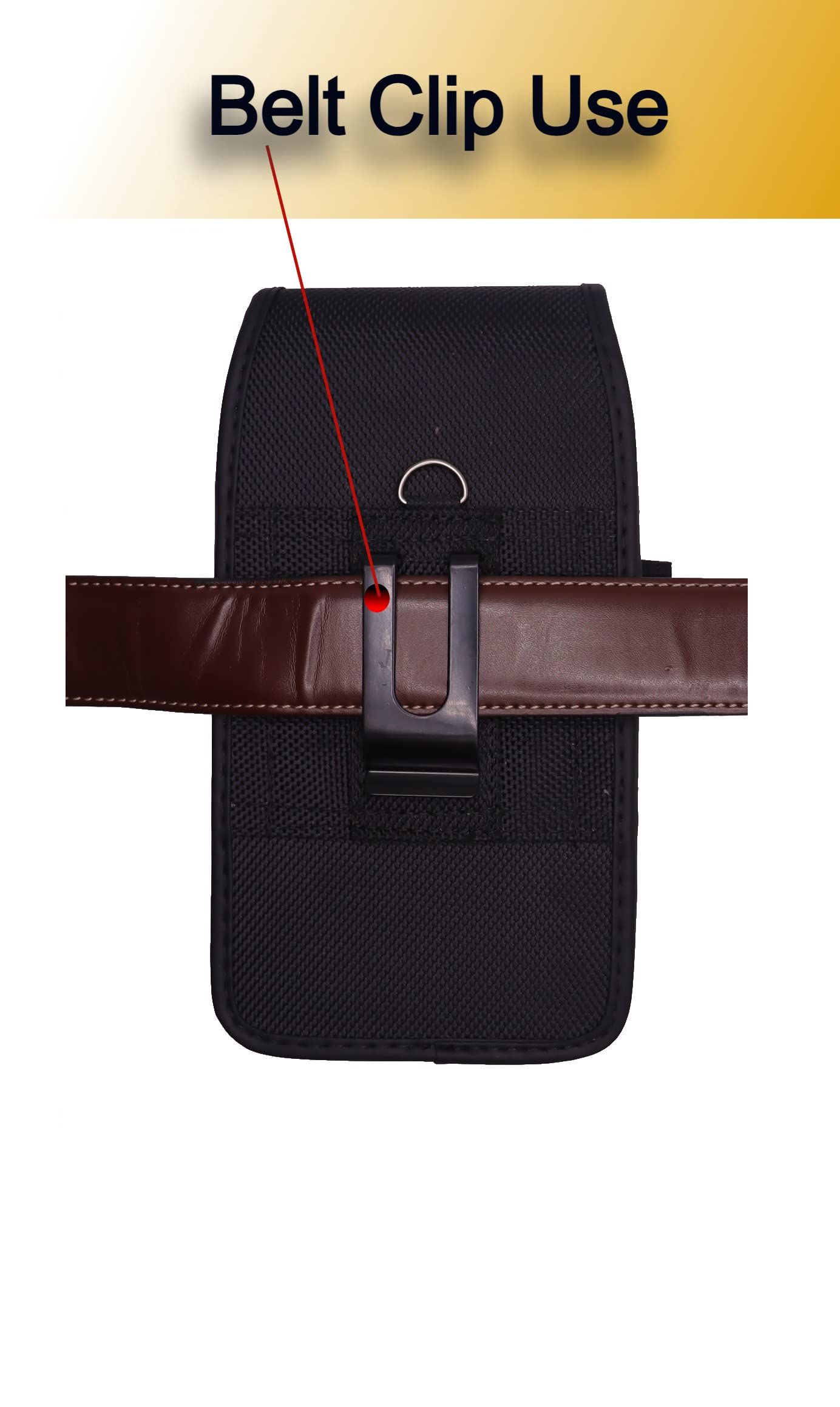 Durable Nylon Phone Holster Pouch for iPhone 16 Pro Max/15/14/13/12/11 Pro Max & 16/15 Plus - Belt Clip Holder Case Compatible with Otterbox Defender/Commuter - Perfect for Outdoor Activities, Work & Travel