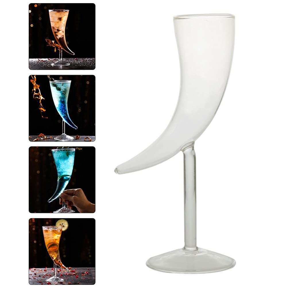 DOITOOL Moon-Shaped Cocktail Glasses - Set of 4 Creative Drinking Cups for Juice, Cocktails & Wine - Elegant Barware for Home Parties, Wedding Receptions & Romantic Date Nights