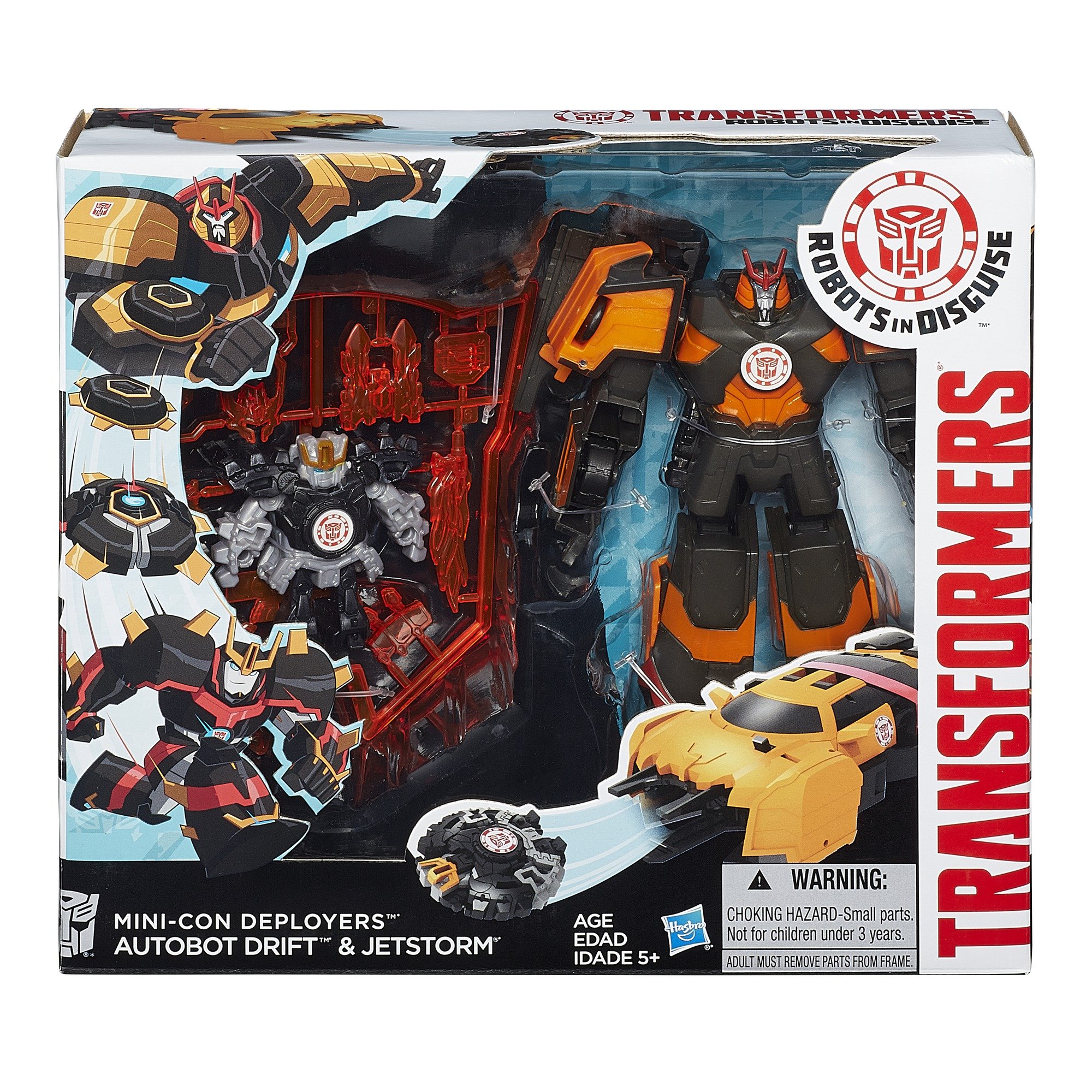 Transformers Robots in Disguise Mini-Con Deployers Autobot Drift and Jetstorm Action Figures - Collectible Robot Toys for Kids & Adults, Perfect for Display, Play and Gifts