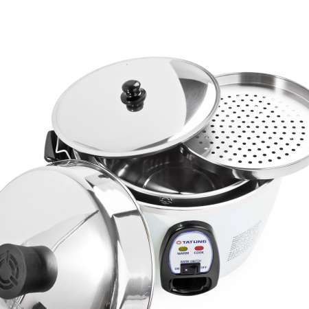Tatung TAC-10G (SF) 10-Cup White Aluminum Rice Cooker - Perfect for Family Dinners & Meal Prep
