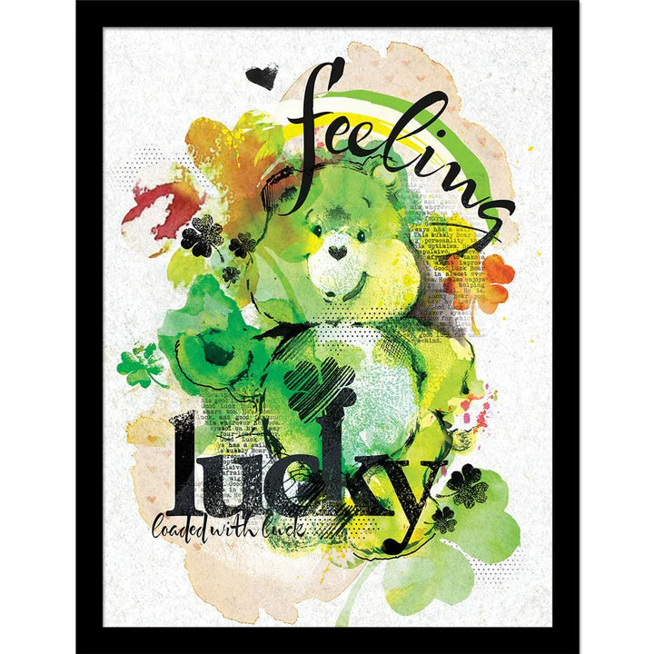 Care Bears Feeling Lucky Framed Art Print 30x40cm - Perfect for Kids' Room Decor & Nursery Wall Art