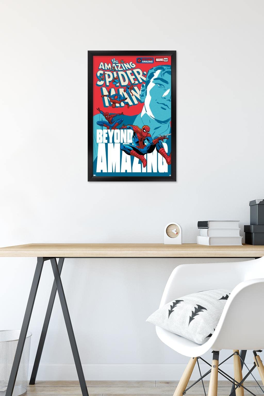 Marvel Comics Spider-Man: Beyond Amazing - Peter Parker Black Framed Wall Poster 22.4x14.7 Inches | Superhero Home Decor for Bedroom, Living Room & Office | Official Licensed Marvel Merchandise
