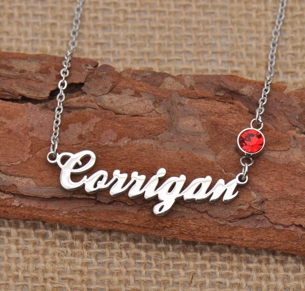 Personalized Name Necklace with Birthstone Initial - Custom Engraved Jewelry for Women, Gift for Mom, Wife, Daughter | Perfect for Birthdays, Anniversaries & Special Occasions