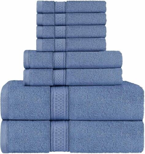 8-Piece Utopia Towels Set - 600 GSM Luxury Bath Towels, Hand Towels & Washcloths (Electric Blue, 64