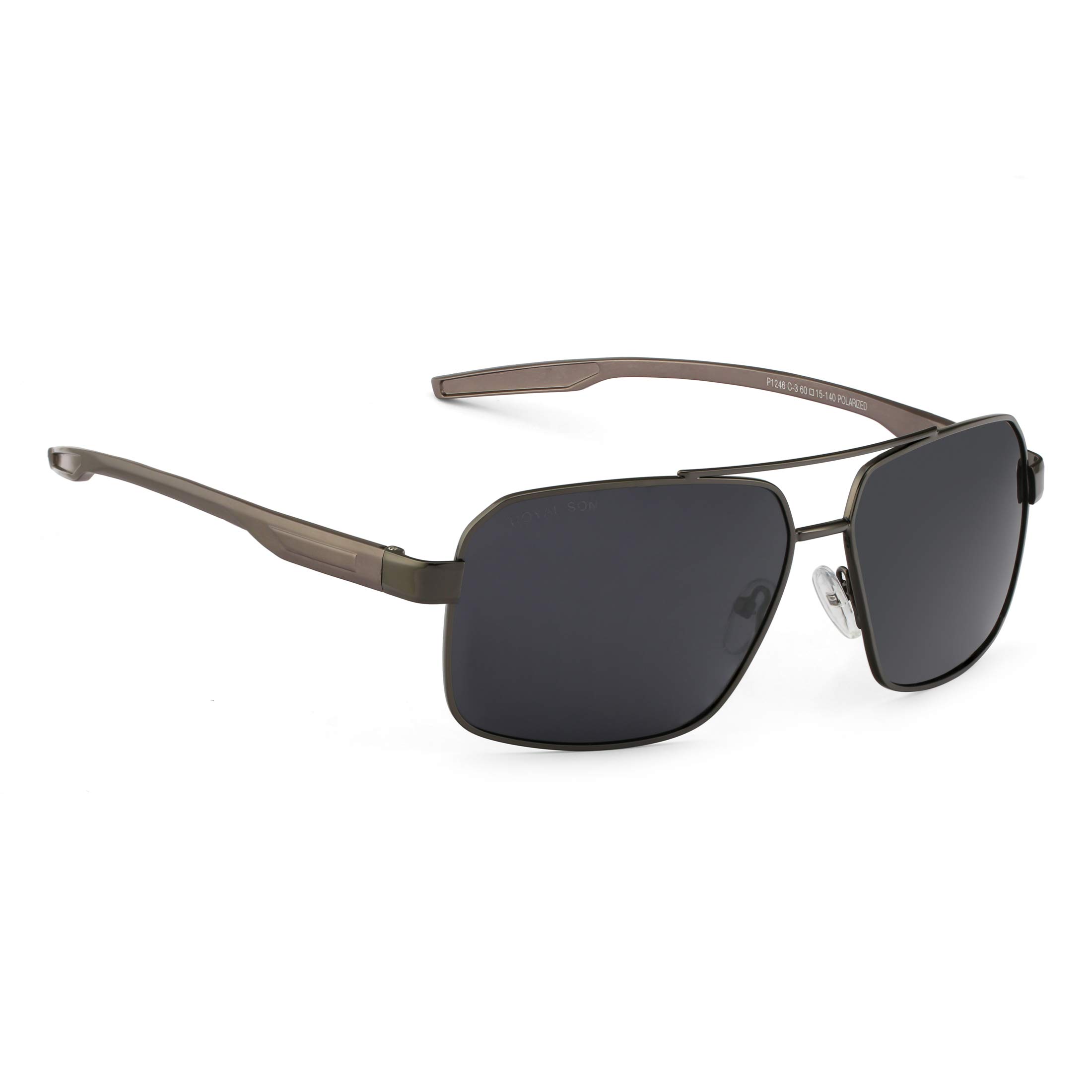 Trendy Retro Rectangle Black Polarized Sunglasses for Men - UV400 Protection - Classic Vintage Style for Driving, Fishing & Outdoor Activities